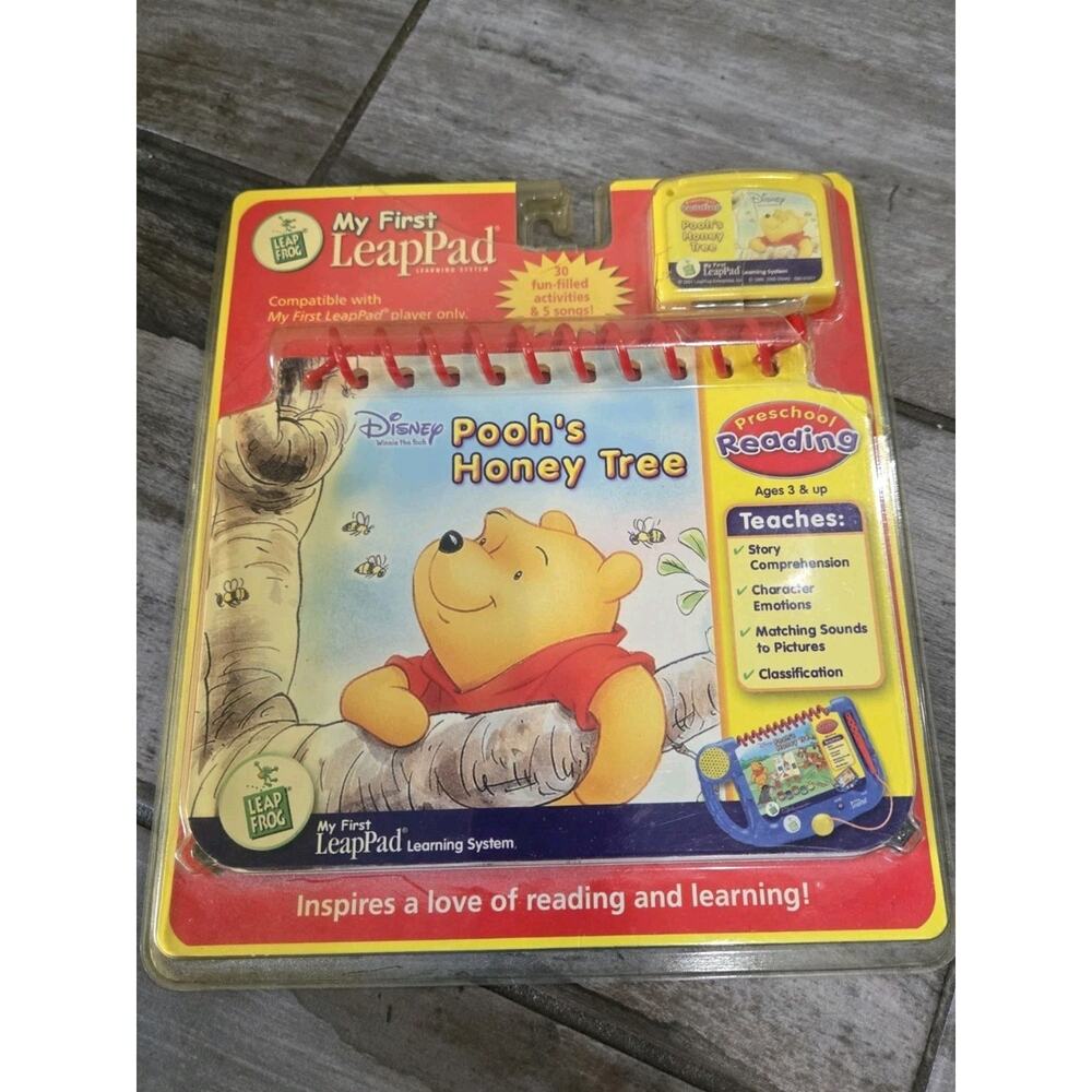 Vintage LeapFrog My First LeapPad Disney Pooh Honey Tree Book & Cartridge 2001